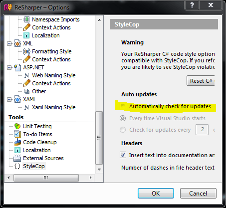 StyleCop Settings
