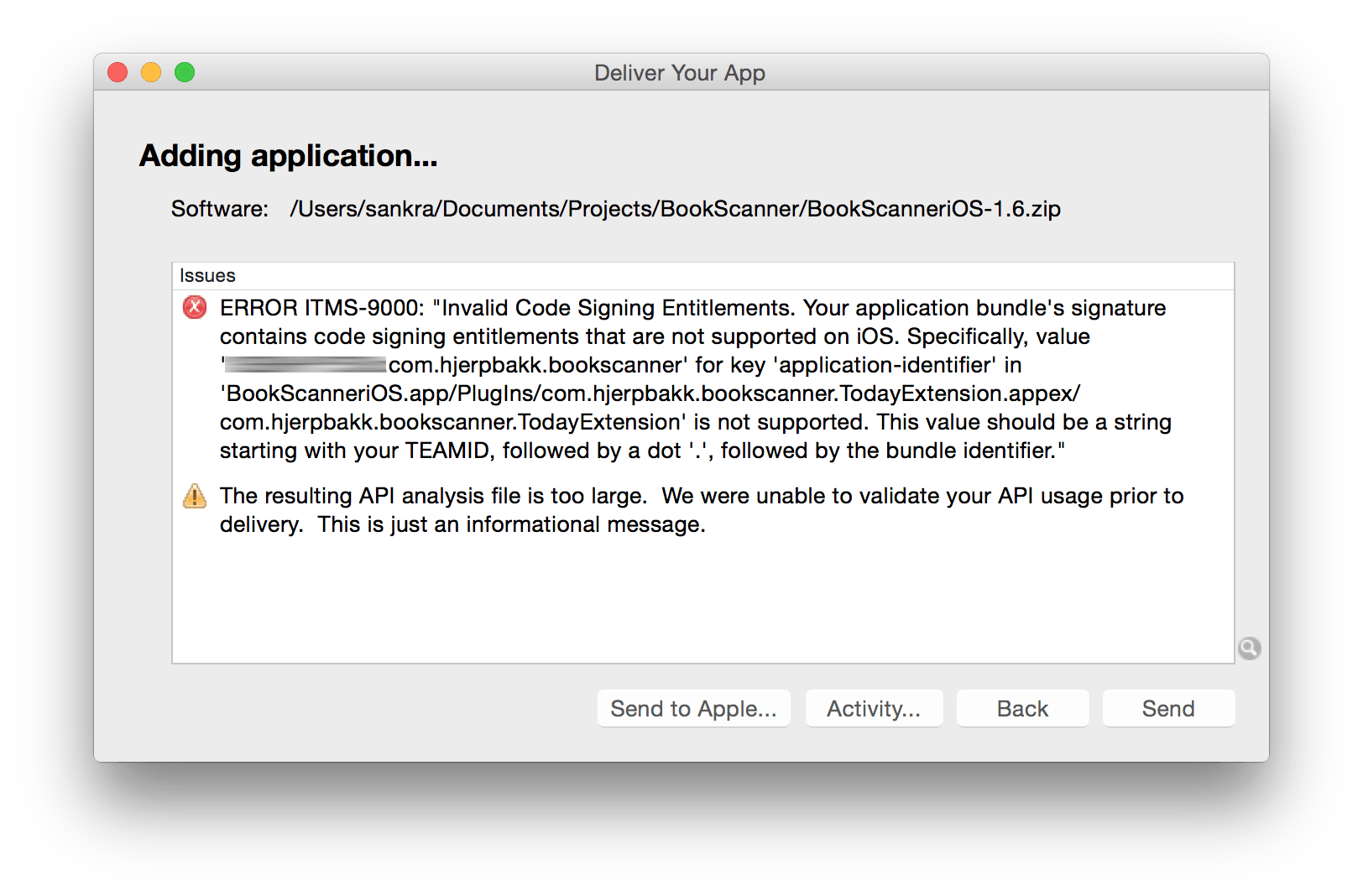 Error Itms 9000 Invalid Code Signing Entitlements