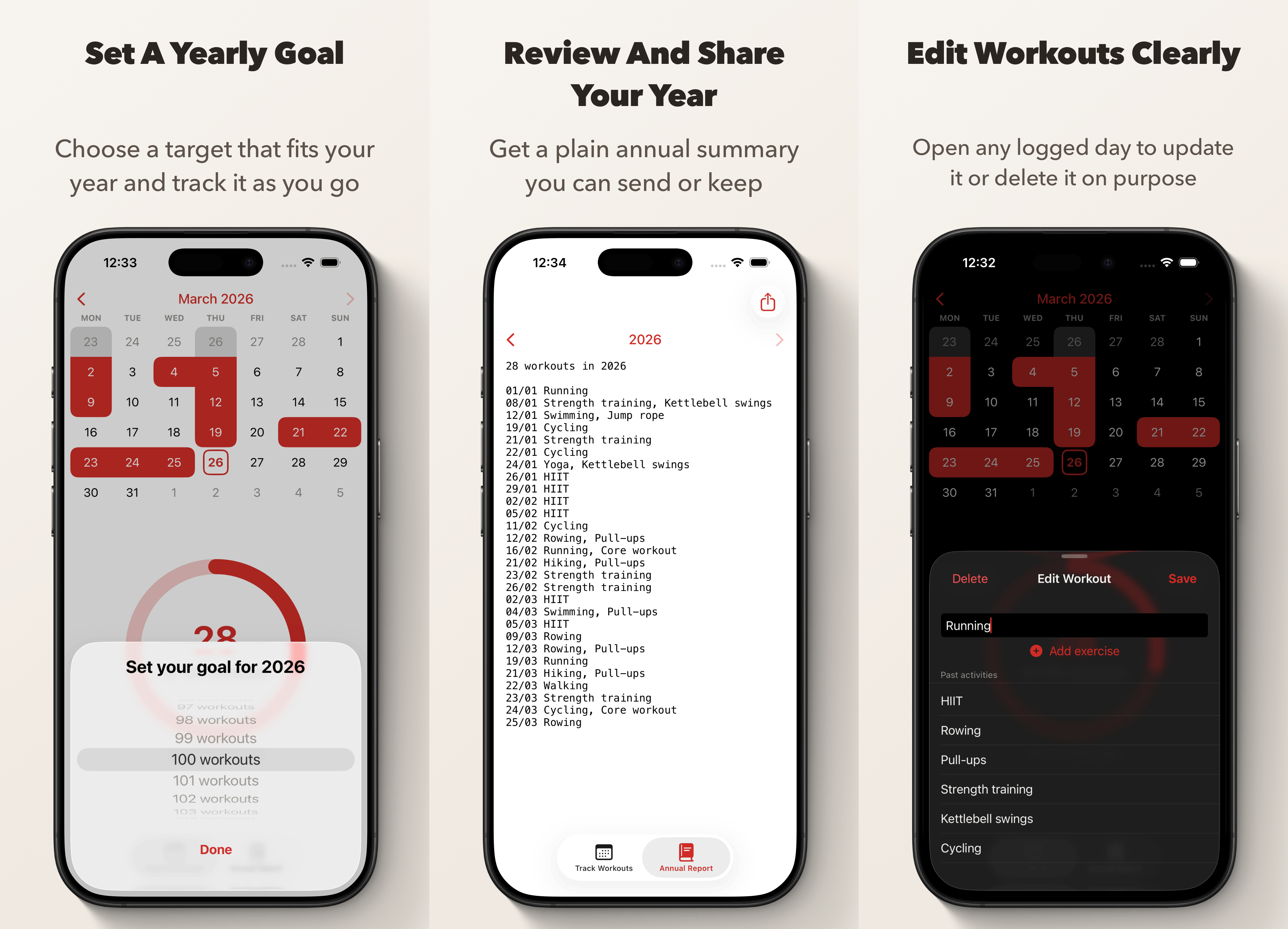 Simplest Workout Tracker screenshots