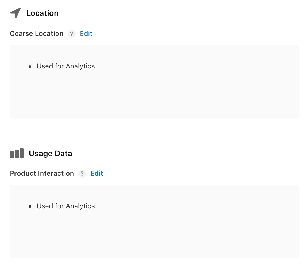 Answering Apple's App Privacy questionnaire for umami-swift